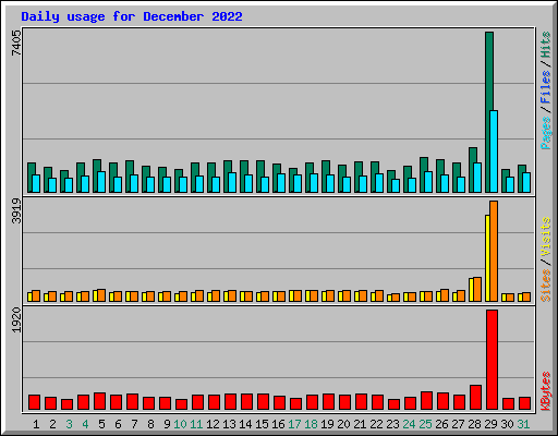 Daily usage for December 2022