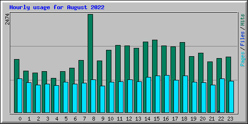Hourly usage for August 2022